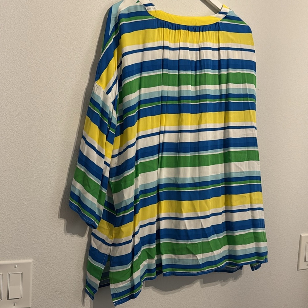 Ruby Rd. Colorful Striped Blouse Tunic - Picture 5 of 5